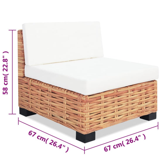 Loungeset natuurlijk rattan 14-delig MeubelReus