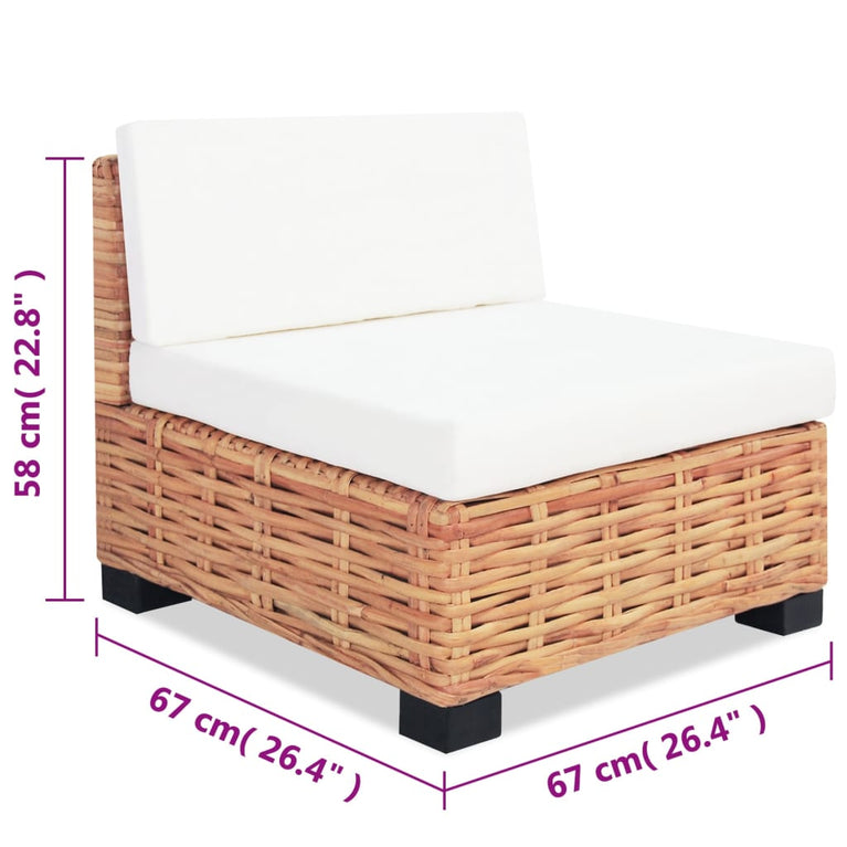 Loungeset natuurlijk rattan 14-delig MeubelReus
