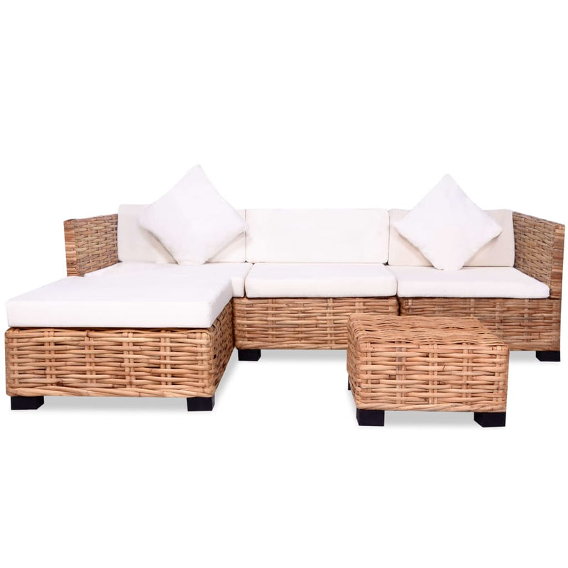 Loungeset natuurlijk rattan 14-delig MeubelReus