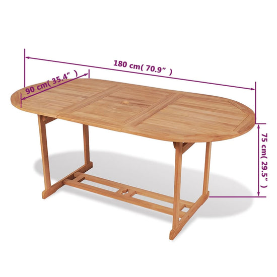Tuintafel 180x90x75 cm massief teakhout MeubelReus