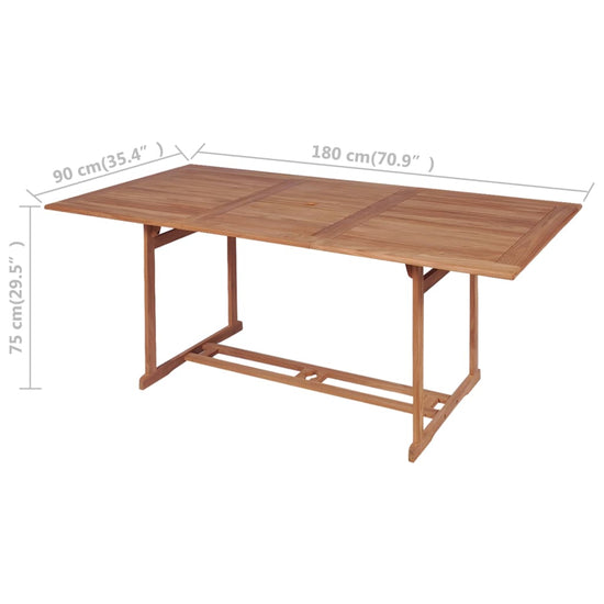 Tuintafel 180x90x75 cm massief teakhout MeubelReus