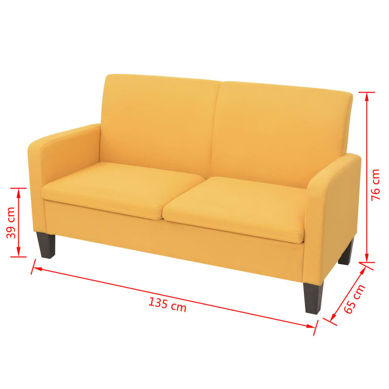 Tweezitsbank 135x65x76 cm geel MeubelReus