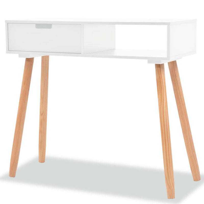 Wandtafel 80x30x72 cm massief grenenhout wit MeubelReus