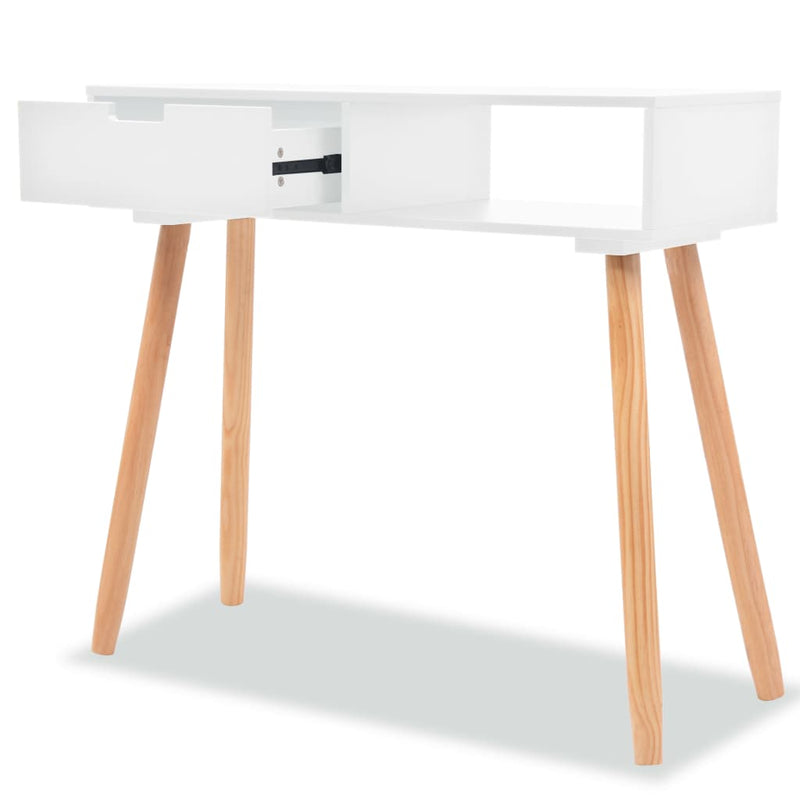 Wandtafel 80x30x72 cm massief grenenhout wit MeubelReus