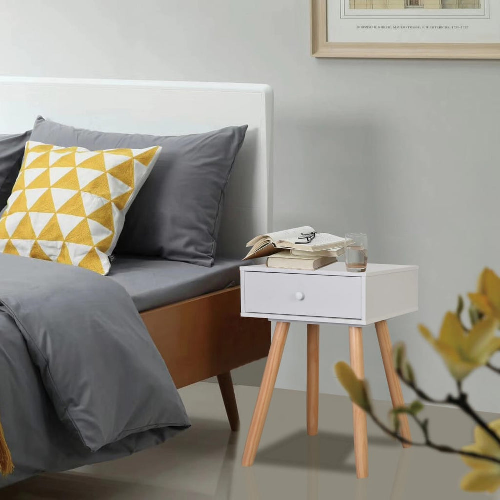 Nachtkastjes 2 st 40x30x61 cm massief grenenhout wit MeubelReus