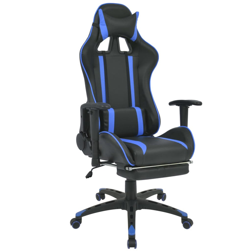 Bureau-/gamestoel verstelbaar met voetensteun blauw MeubelReus