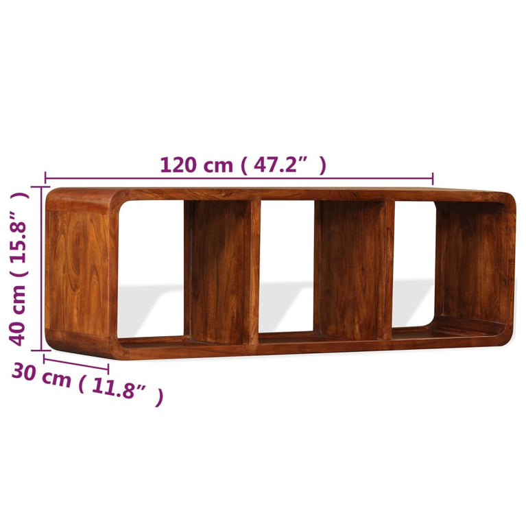 Tv-meubel 120x30x40 cm massief hout met honingafwerking MeubelReus