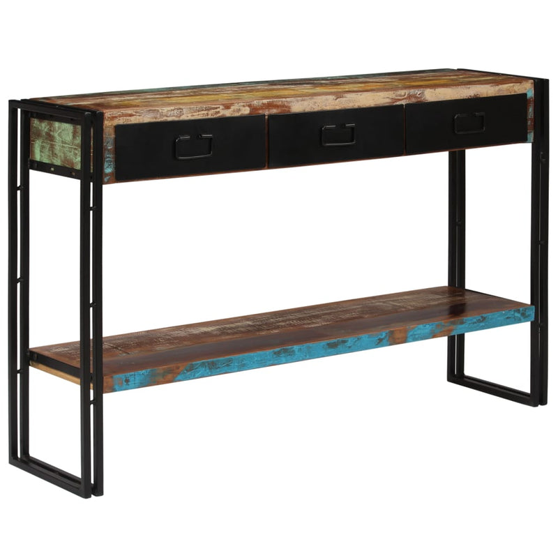 Wandtafel 120x30x76 cm massief gerecycled hout MeubelReus