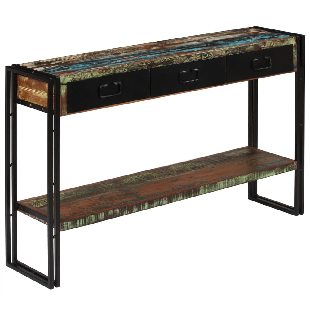 Wandtafel 120x30x76 cm massief gerecycled hout MeubelReus