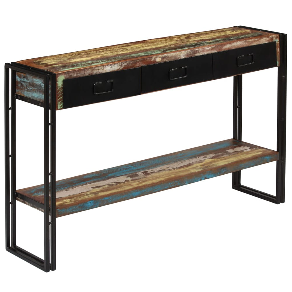 Wandtafel 120x30x76 cm massief gerecycled hout MeubelReus