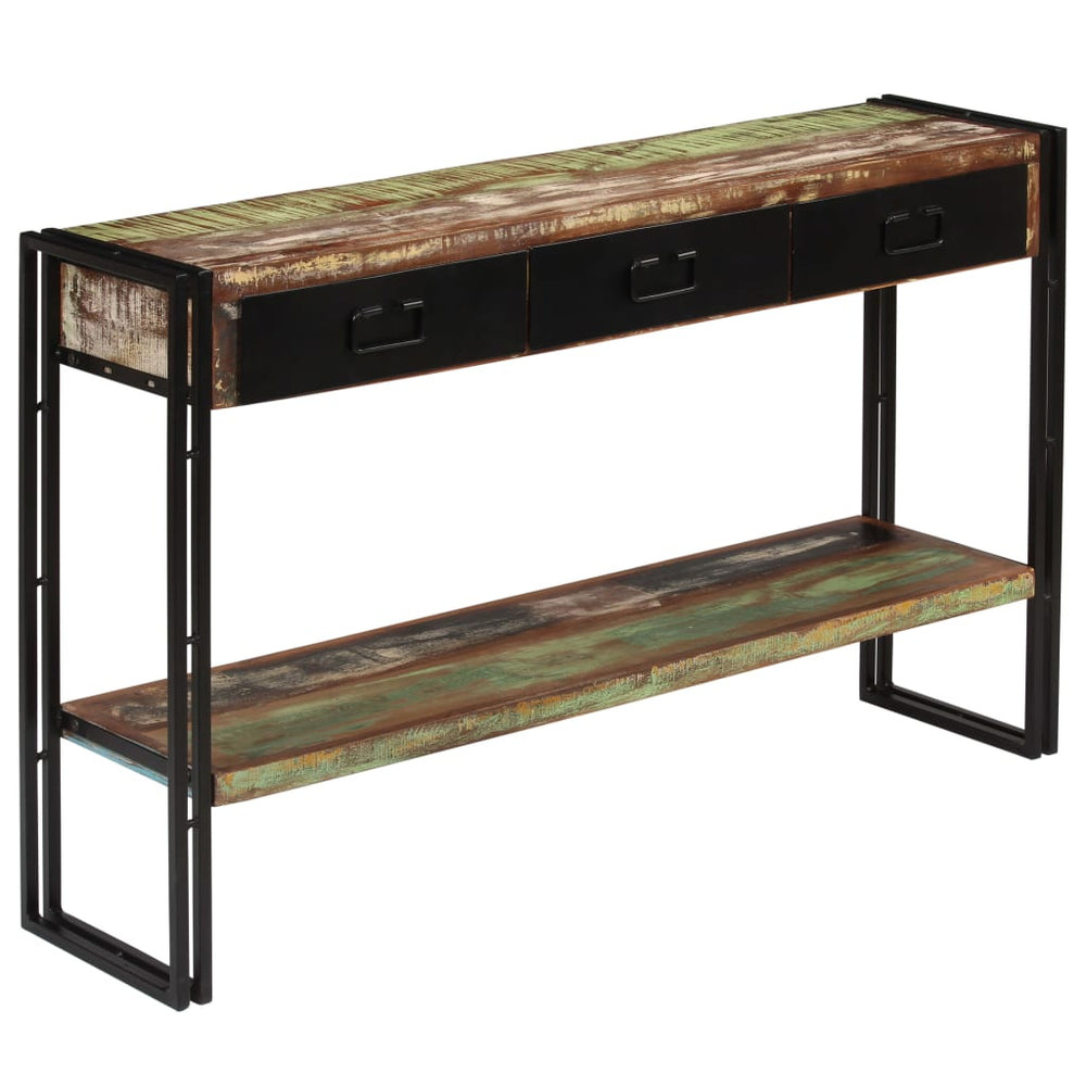 Wandtafel 120x30x76 cm massief gerecycled hout MeubelReus