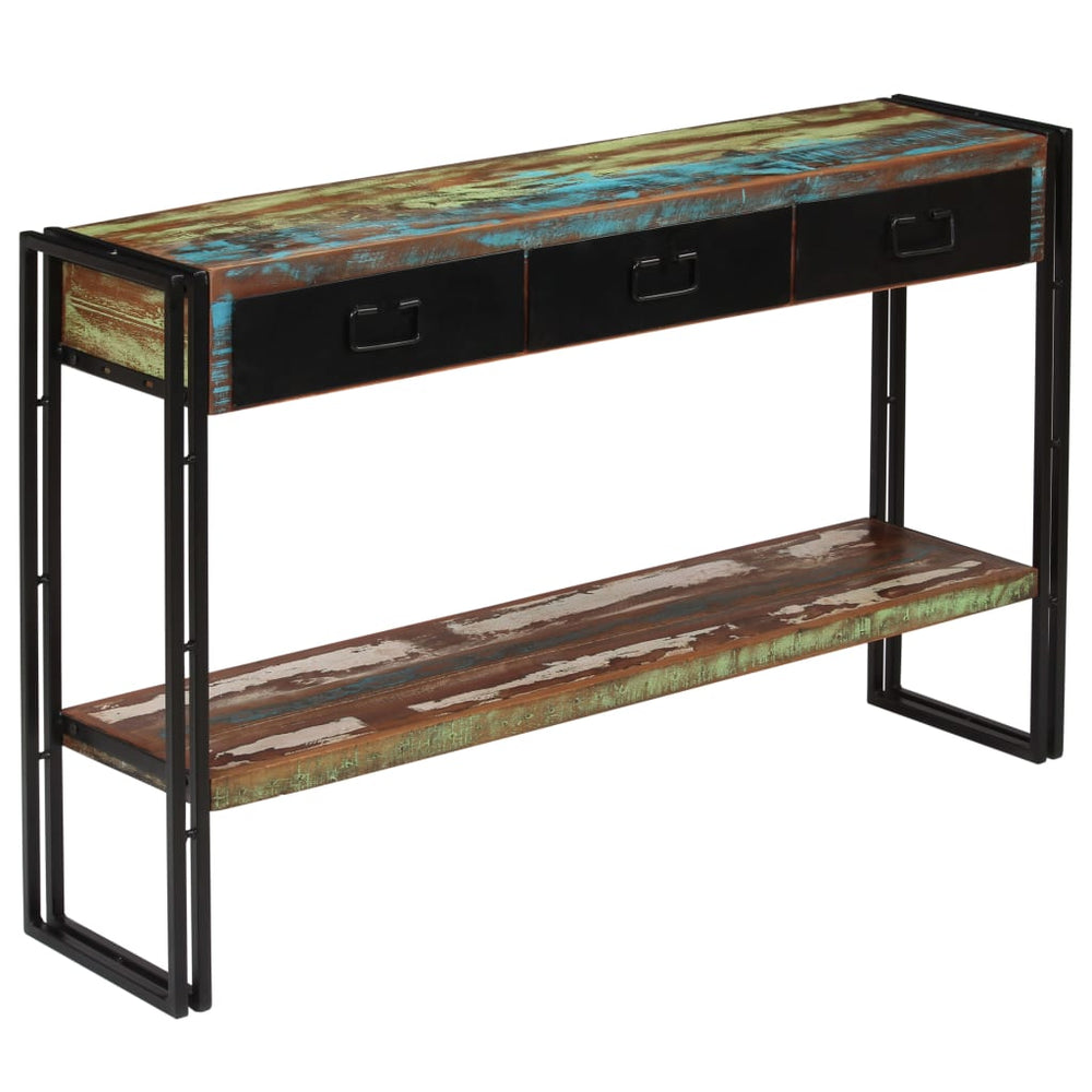 Wandtafel 120x30x76 cm massief gerecycled hout MeubelReus