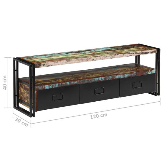 Tv-meubel 120x30x40 cm massief gerecycled hout MeubelReus