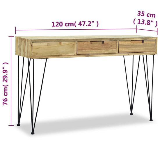 Wandtafel 120x35x76 cm massief teakhout MeubelReus