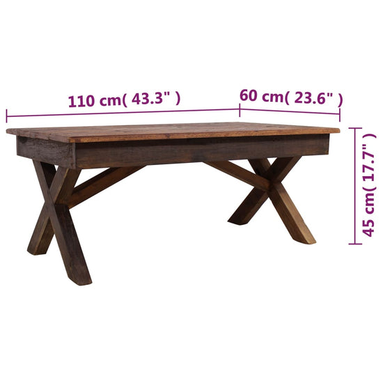 Salontafel 110x60x45 cm massief gerecycled hout MeubelReus