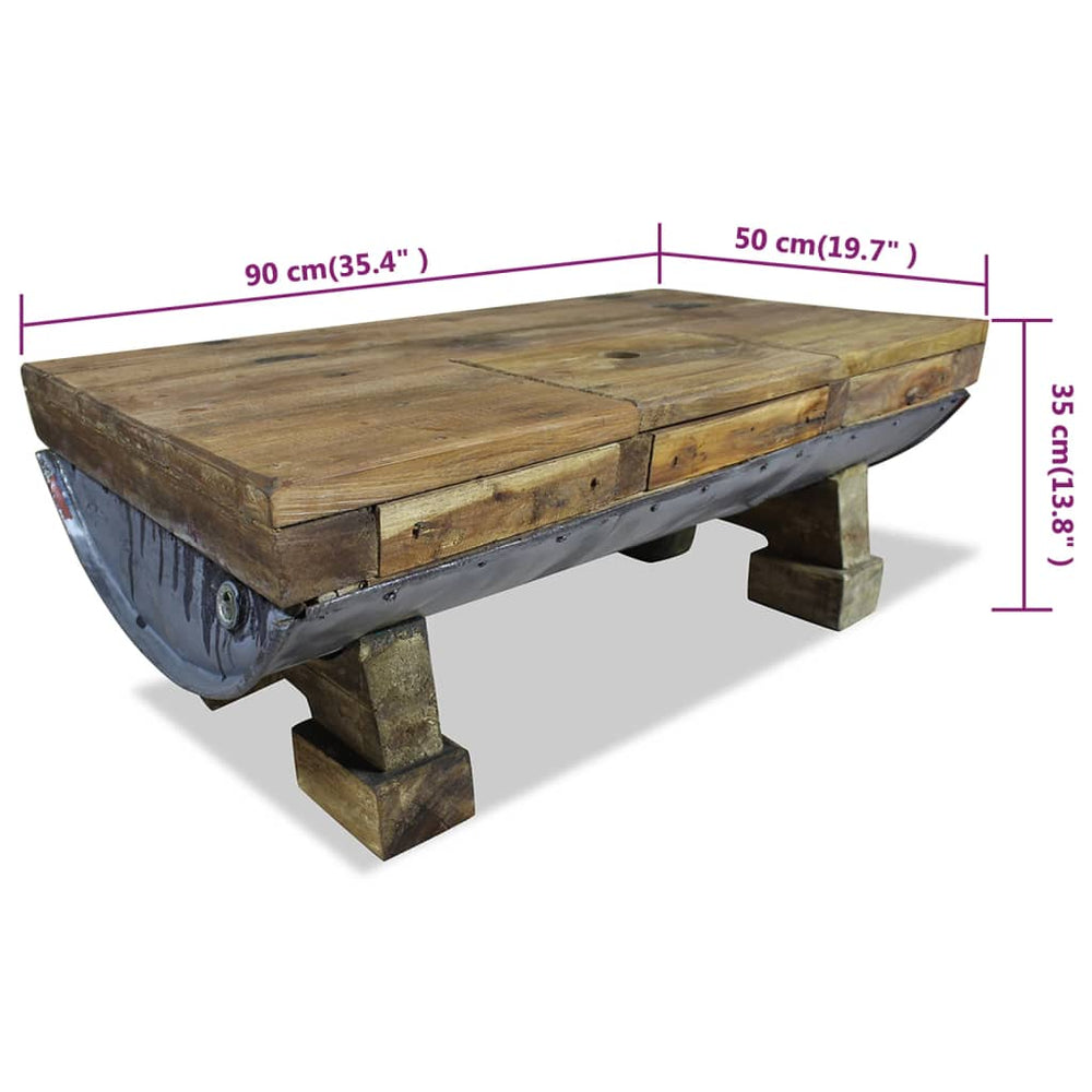 Salontafel 90x50x35 cm massief gerecycled hout MeubelReus