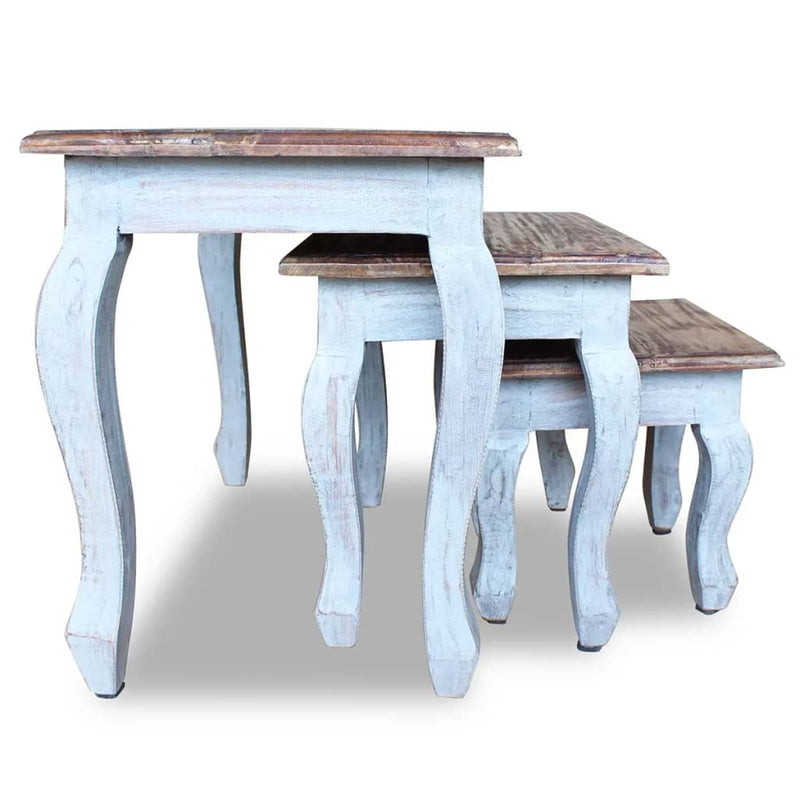 3-delige Tafeltjesset massief gerecycled hout MeubelReus