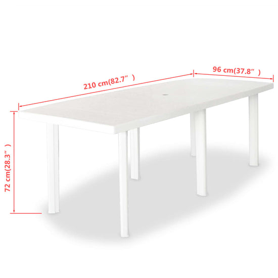 Tuintafel 210x96x72 cm kunststof wit MeubelReus