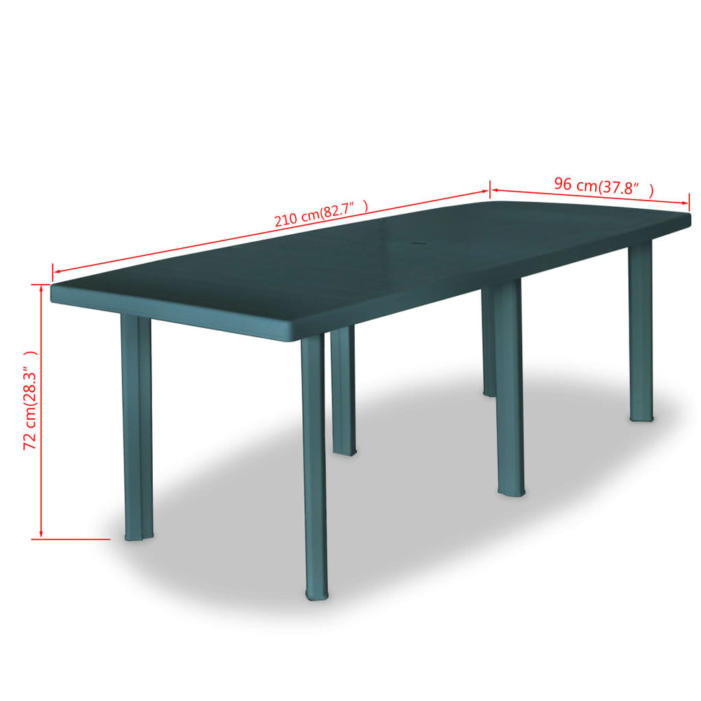 Tuintafel 210x96x72 cm kunststof groen MeubelReus