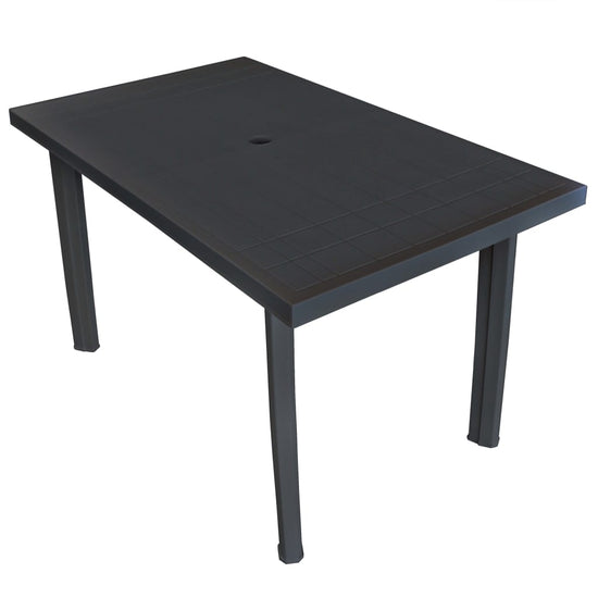 Tuintafel 126x76x72 cm kunststof antraciet MeubelReus