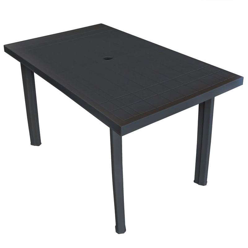 Tuintafel 126x76x72 cm kunststof antraciet MeubelReus