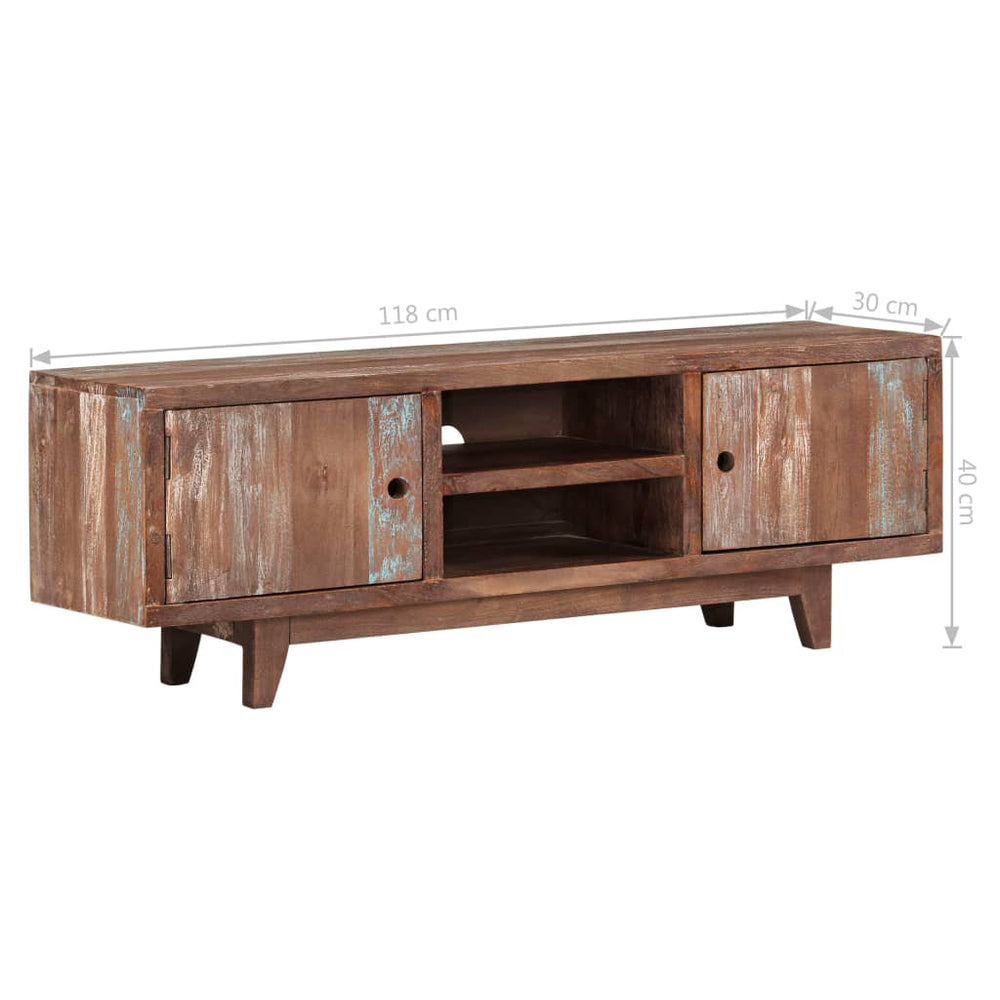 Tv-meubel vintage stijl 118x30x40 cm massief acaciahout MeubelReus