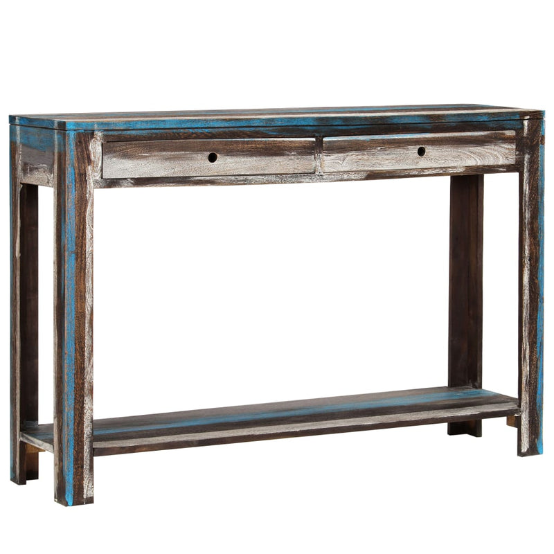 Wandtafel vintage stijl 118x30x80 cm massief hout MeubelReus