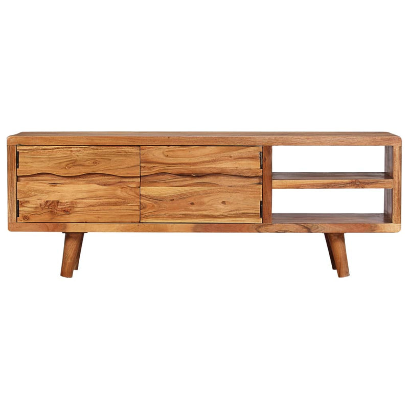Tv-meubel met bewerkte deuren 117x30x40 cm massief acaciahout MeubelReus