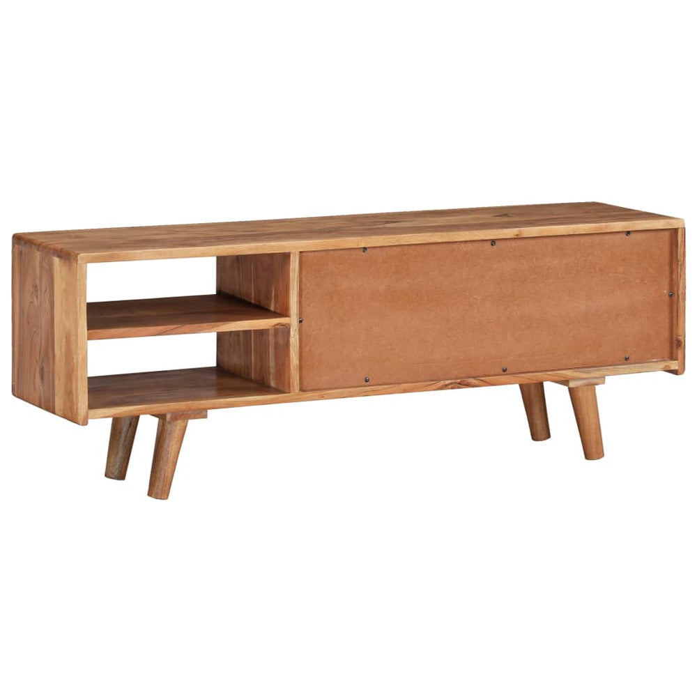 Tv-meubel met bewerkte deuren 117x30x40 cm massief acaciahout MeubelReus