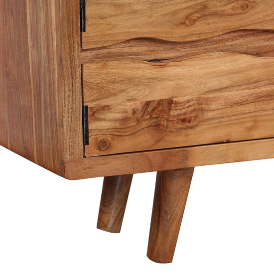Tv-meubel met bewerkte deuren 117x30x40 cm massief acaciahout MeubelReus