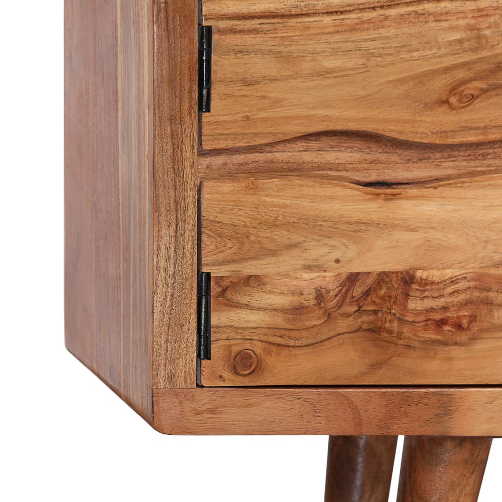 Tv-meubel met bewerkte deuren 117x30x40 cm massief acaciahout MeubelReus