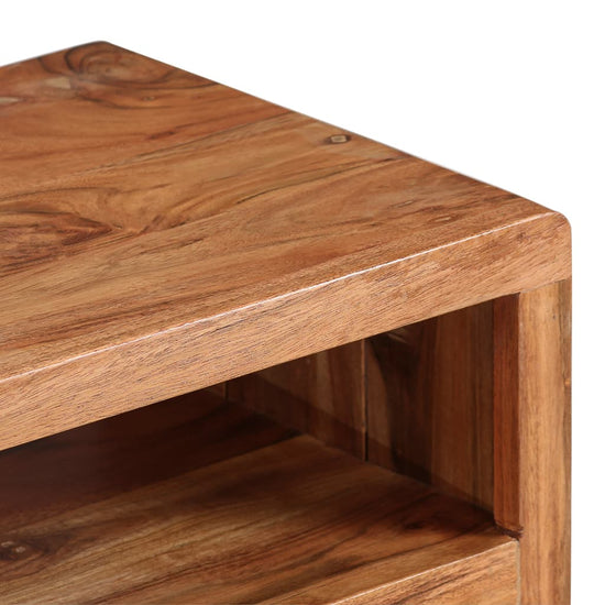 Tv-meubel met bewerkte deuren 117x30x40 cm massief acaciahout MeubelReus