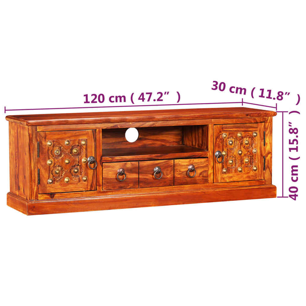 Tv-meubel 120x30x40 cm massief sheeshamhout MeubelReus