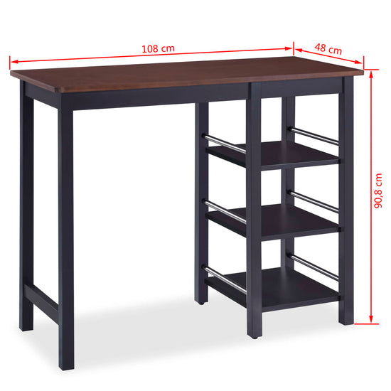 3-delige Barset MDF zwart MeubelReus