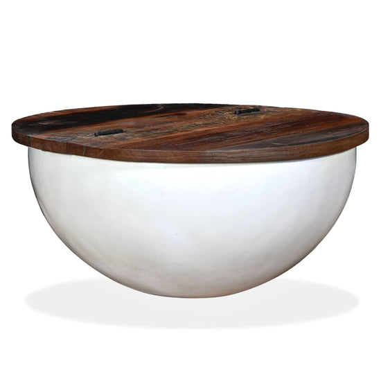 Salontafel komvormig massief gerecycled hout wit MeubelReus