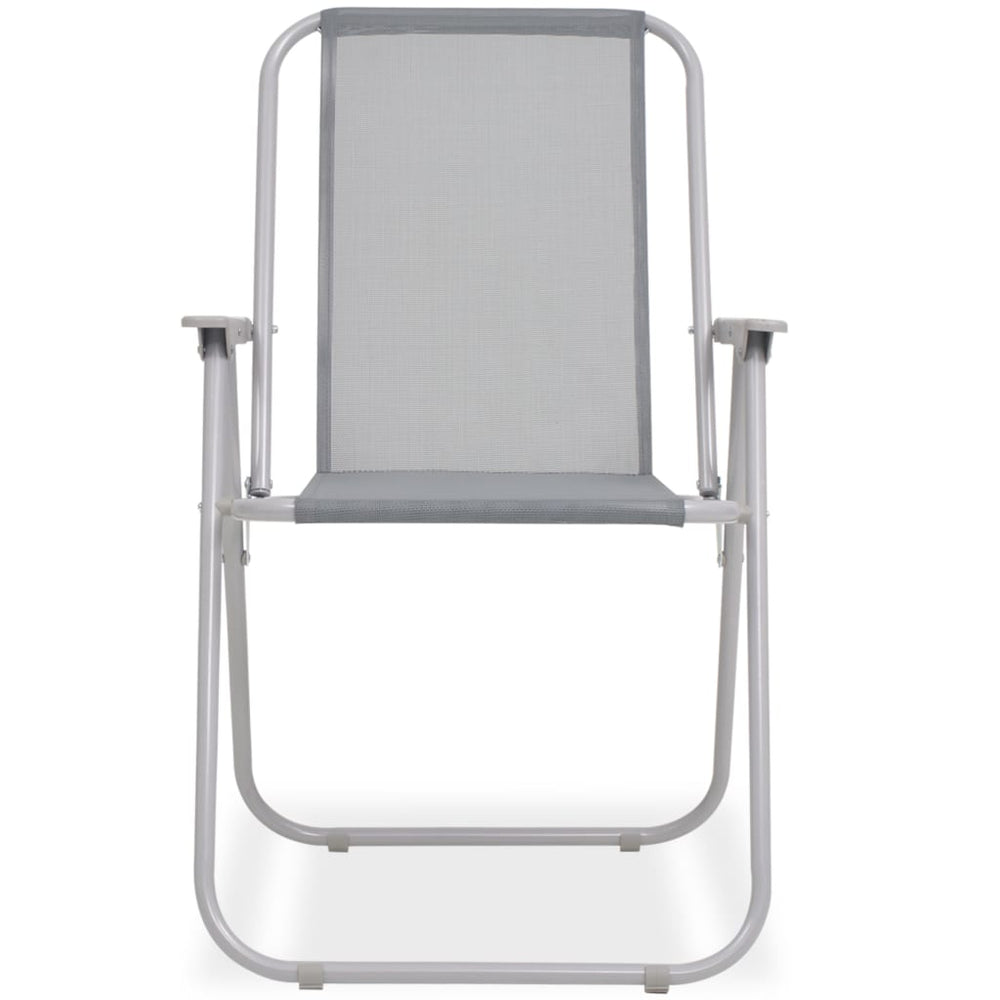 6-delige Tuinset staal en textileen grijs MeubelReus