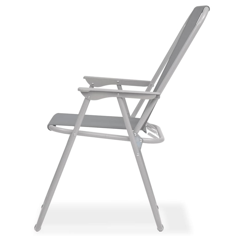 6-delige Tuinset staal en textileen grijs MeubelReus