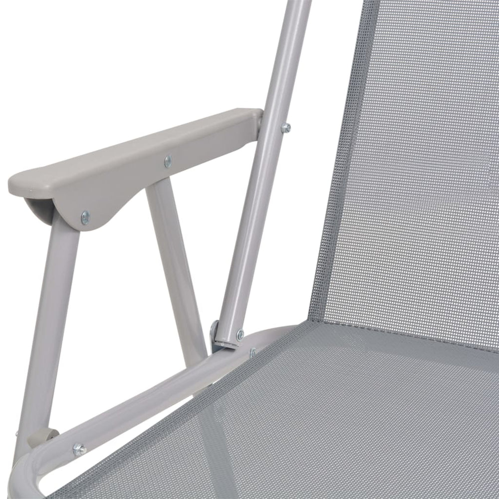 6-delige Tuinset staal en textileen grijs MeubelReus