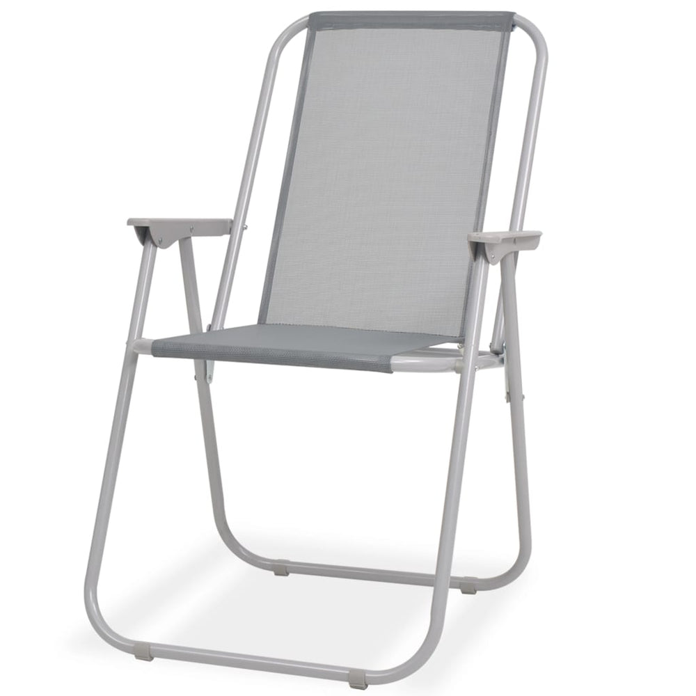 8-delige Tuinset staal en textileen grijs MeubelReus