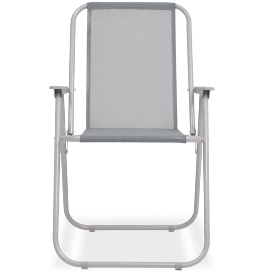 8-delige Tuinset staal en textileen grijs MeubelReus