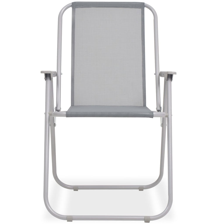 8-delige Tuinset staal en textileen grijs MeubelReus