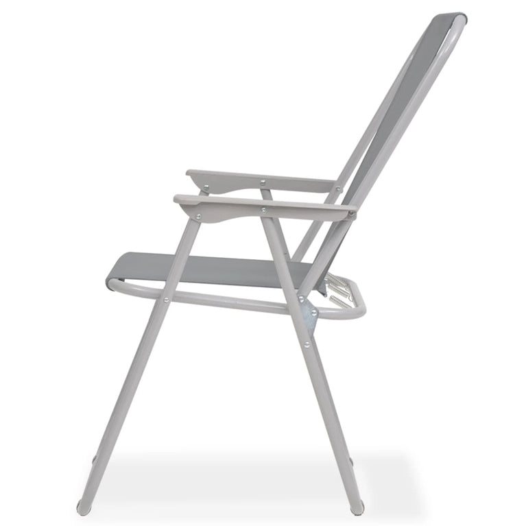 8-delige Tuinset staal en textileen grijs MeubelReus