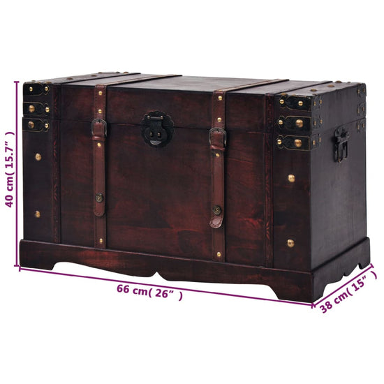 Schatkist vintage stijl 66x38x40 cm hout MeubelReus