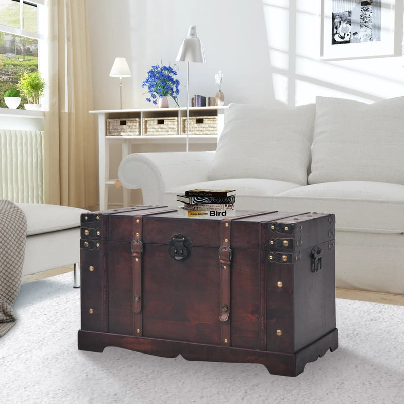 Schatkist vintage stijl 66x38x40 cm hout MeubelReus