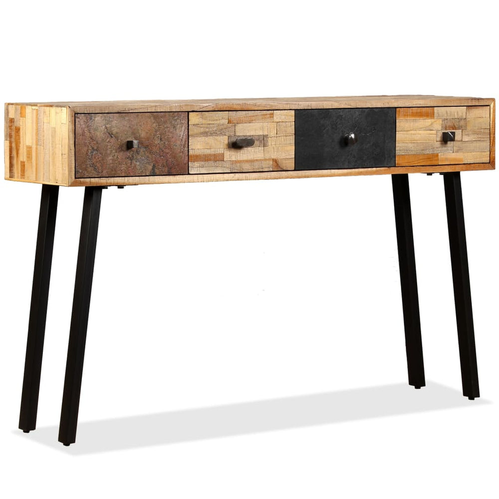 Wandtafel 120x30x76 cm massief gerecycled teakhout MeubelReus
