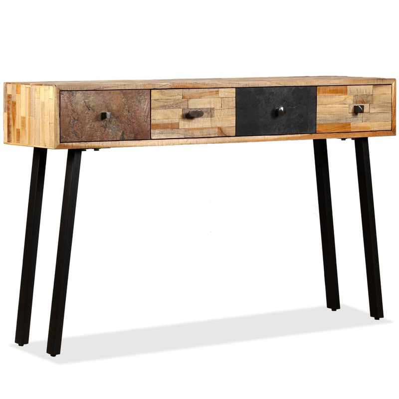 Wandtafel 120x30x76 cm massief gerecycled teakhout MeubelReus