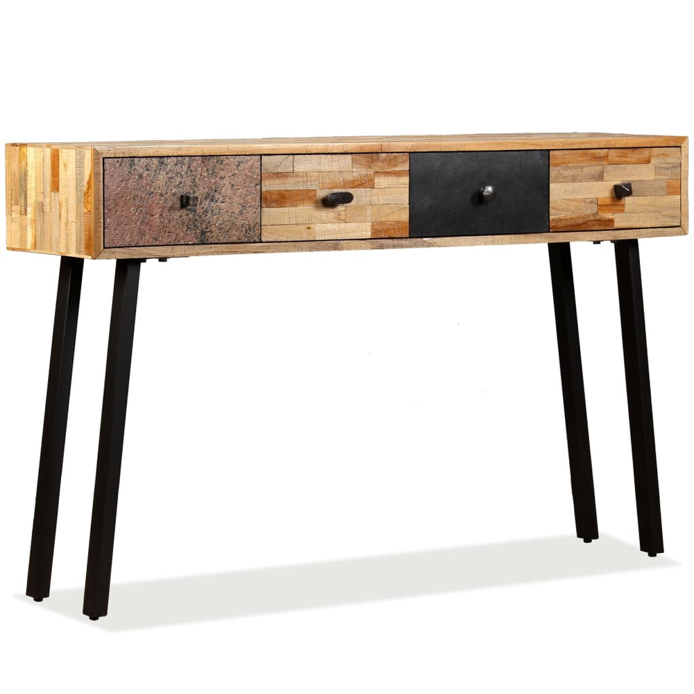 Wandtafel 120x30x76 cm massief gerecycled teakhout MeubelReus