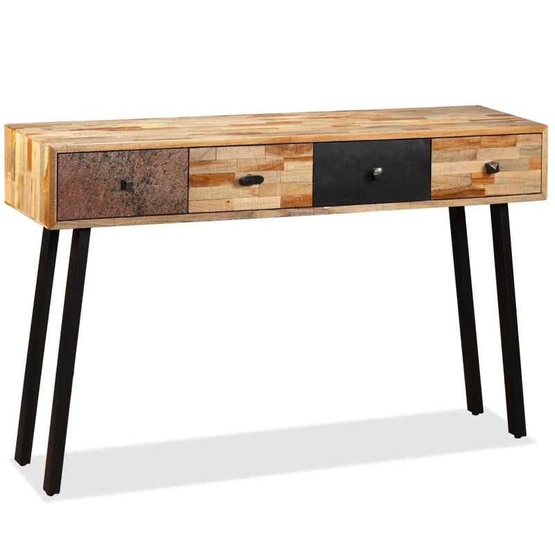 Wandtafel 120x30x76 cm massief gerecycled teakhout MeubelReus