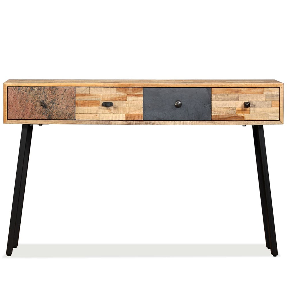 Wandtafel 120x30x76 cm massief gerecycled teakhout MeubelReus