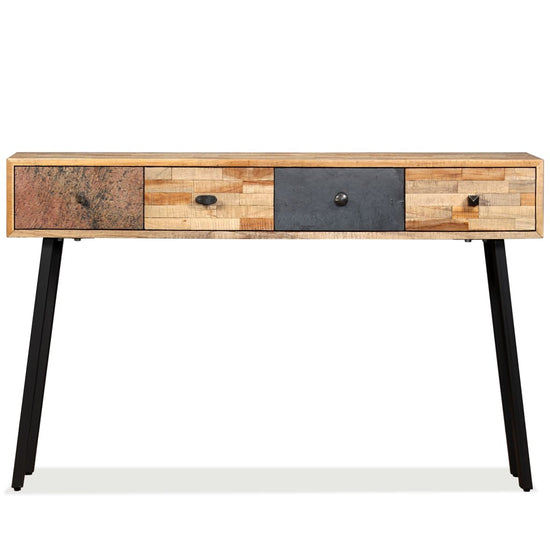 Wandtafel 120x30x76 cm massief gerecycled teakhout MeubelReus